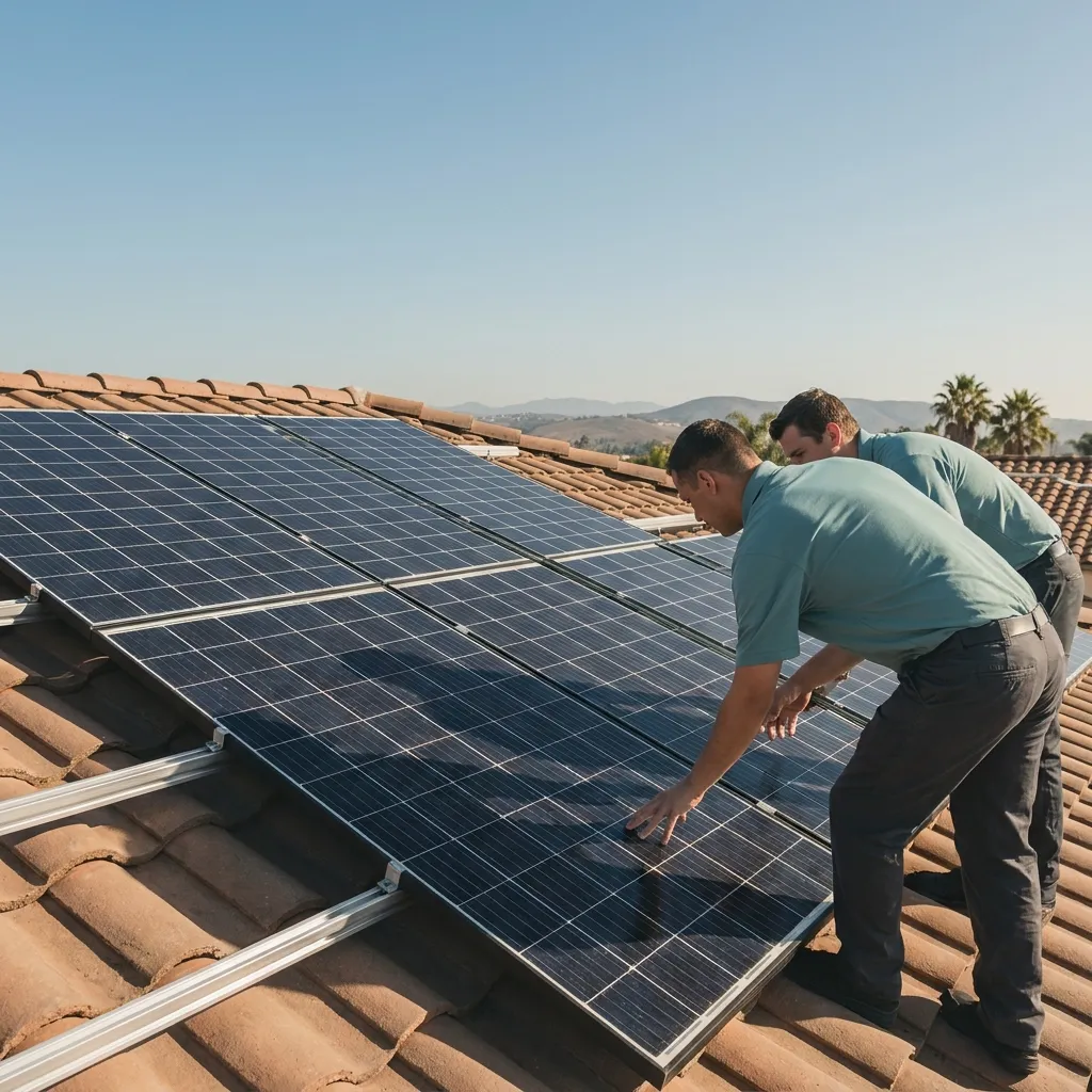 Seasonal calendar showing optimal solar panel cleaning windows for San Diego's climate